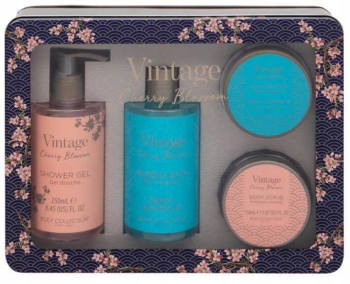 VINTAGE LATA CHERRY BLOSSOM 4 PIEZAS