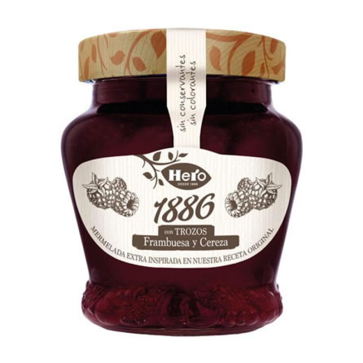 HERO 1886 MERMELADA FRAMBUESA Y CEREZA 320G