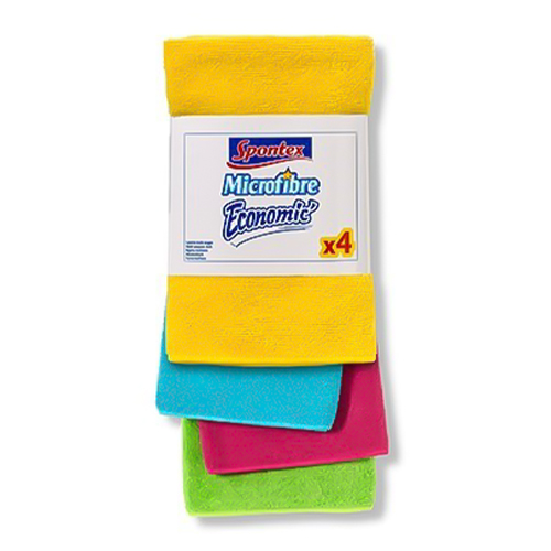 SPONTEX CHIFFON EN MICROFIBRE ÉCONOMIQUE 4 UNITÉ