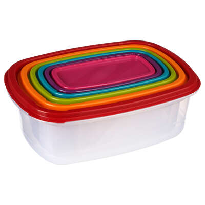 5FIVE SET 6 TUPPERS PLASTIQUE RECTANGULAIRES
