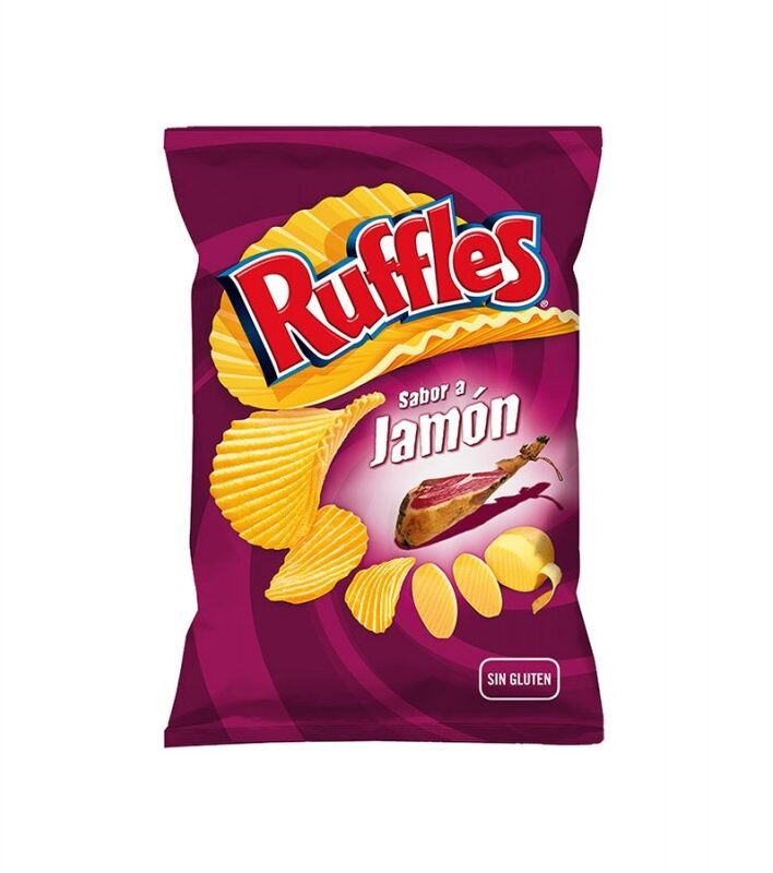 RUFFLES Patatas onduladas jamón 133g