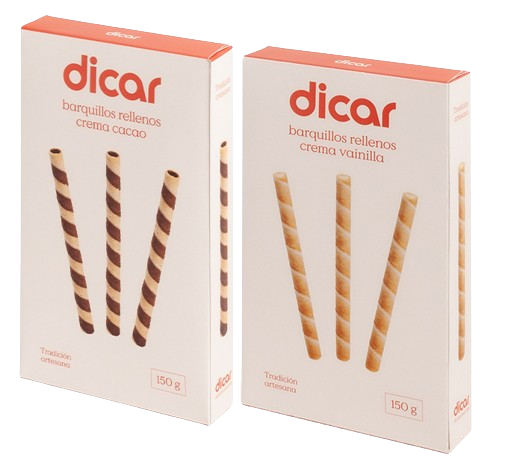 DICAR Barquillos Rellenos Crema Cacao / Vainilla 150g