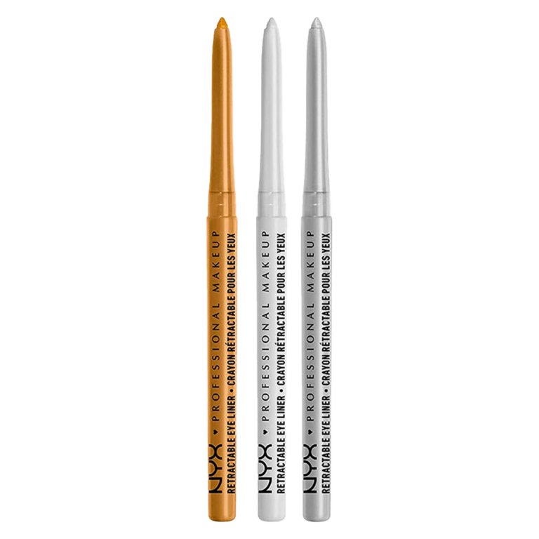 NYX Eyeliner Blanc, Doré, Argent