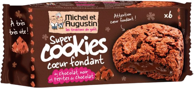 MICHEL & AUGUSTIN 6 Super Cookies Coeur Fondant 180g.