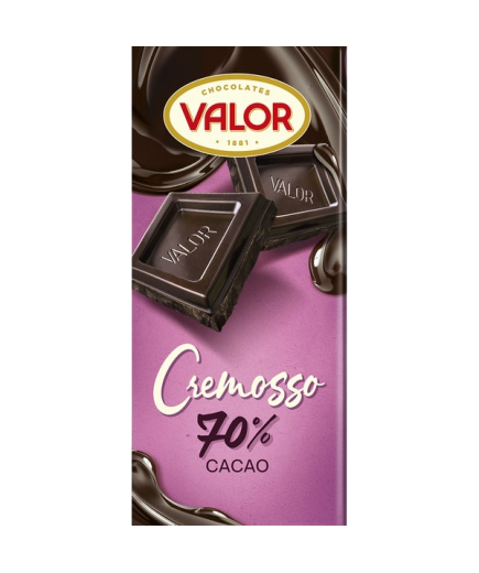 VALOR TABLETA CREMOSSO NEGRO 70% 90G.
