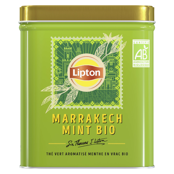 LIPTON Thé Vert Menthe Marrakech Bio 145g.