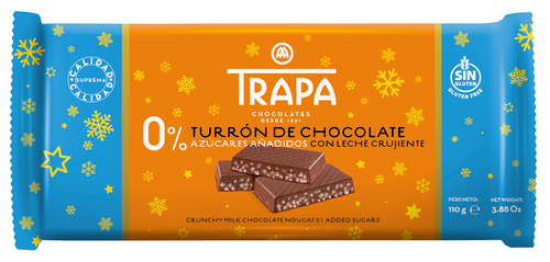 TRAPA TURRÓN CRUJIENTE DE LECHE 0% AZÚCARES 110G