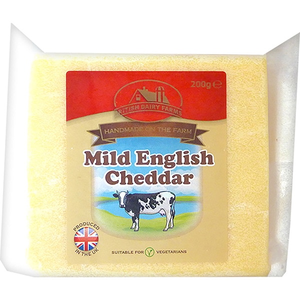 BRITISH DAIRY FARM QUESO CHEDDAR SUAVE 200G