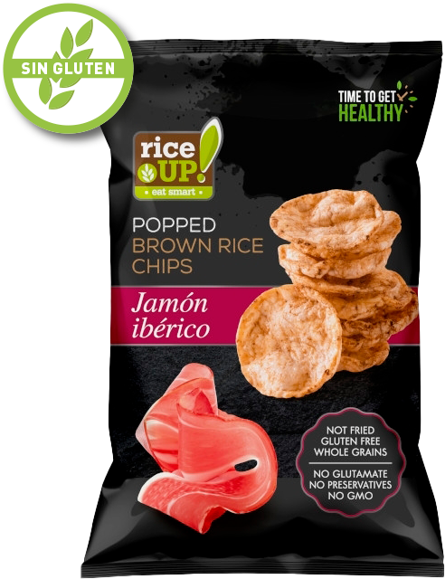 RICEUPS CHIPS SIN GLUTEN SABOR JAMÓN 60G