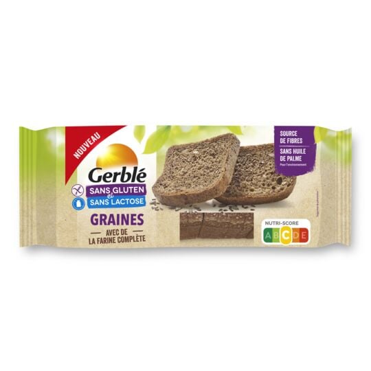 GERBLE PAIN AUX CÉRÉALES SANS GLUT LACTOSE 300G