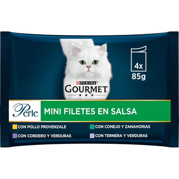 PURINA GOURMET COMIDA PARA GATO CARNE E LEGUMES 4X85G