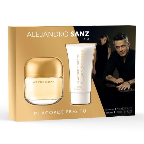 ALEJANDRO SANZ SET EDT 80ML+CREMA 100ML DORADO