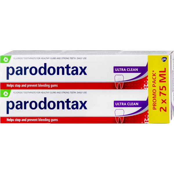 PARODONTAX DENTÍFRICO ULTRA CLEAN 2X75ML