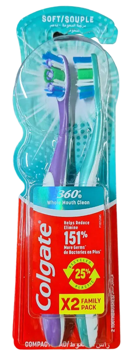 COLGATE BROSSE À DENTS SOUPLE 360º 2U