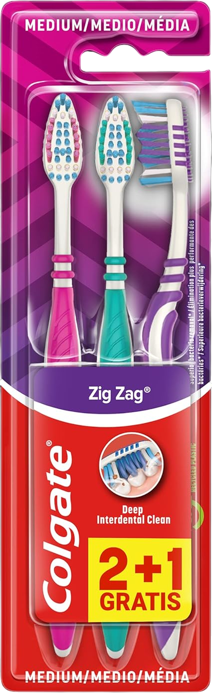 COLGATE CEPILLO DENTAL ZIG ZAG MEDIO 3U