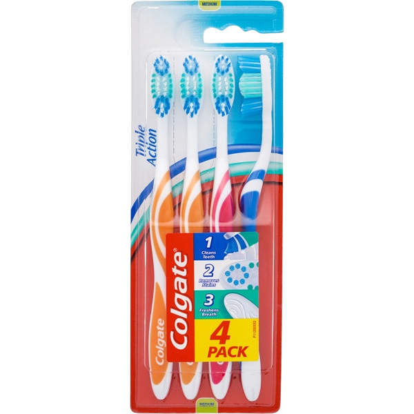 COLGATE ESCOVA DE DENTES TRIPLA AÇÃO PACK4