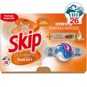 SKIP DETERGENTE CÁPSULAS ULTIMATE 3EM1 KH7 26 DOSES