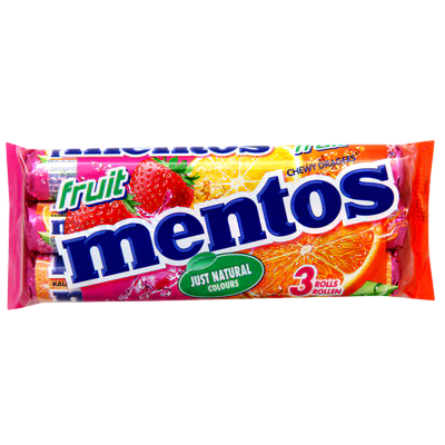 MENTOS FRUIT PACK 3X38GR
