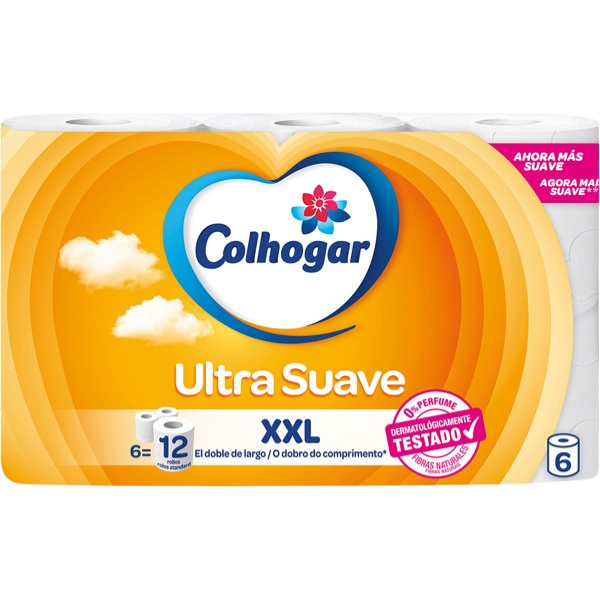 COLHOGAR PAPEL HIGIÉNICO ULTRA SUAVE XXL 2 FOLHAS, 6 ROLO