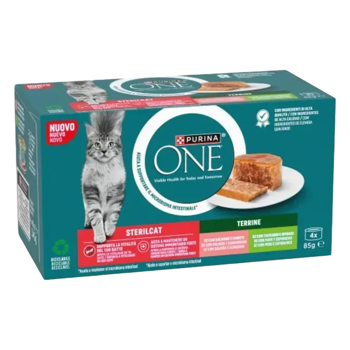 PURINA ONE STERILCAT SALMON PAVO 4X85G