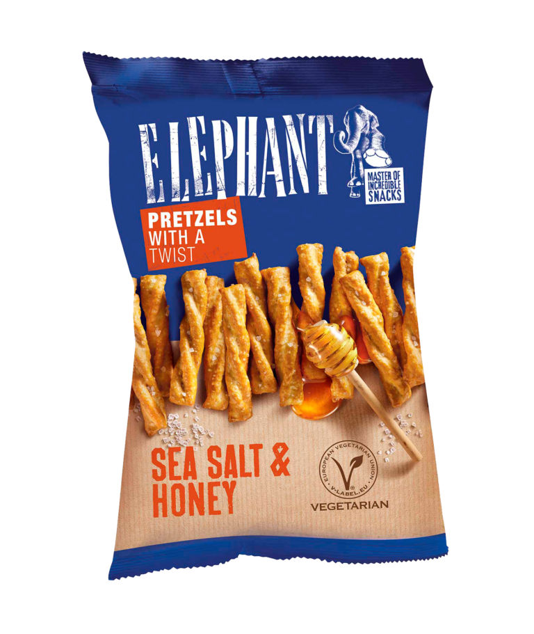 ELEPHANT PRETZELS MIEL & SEL DE MER 160G