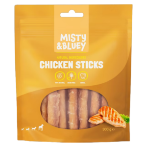 MISTY & BLUEY SNACK ADULTO STICKS POLLO 300G