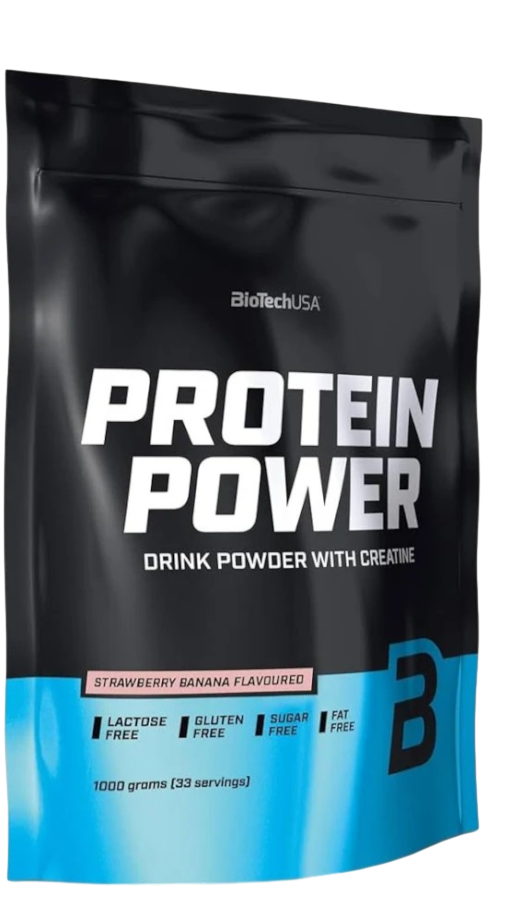 BIOTECH USA PROTEÍNA POWER MORANGO E BANANA 1KG