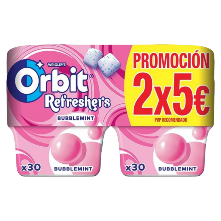 ORBIT PASTILHA ELÁSTICA BIBBLEGUM DUPLO 2X67G
