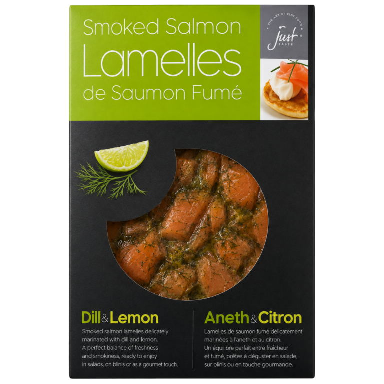 JUST TASTE LAMELLES SAUMON FUMÉ ANETH CITRON 100G