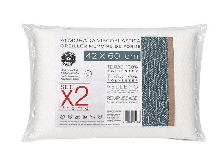  ALMOFADA 60% VISCO 60X45CM PACK 2UN