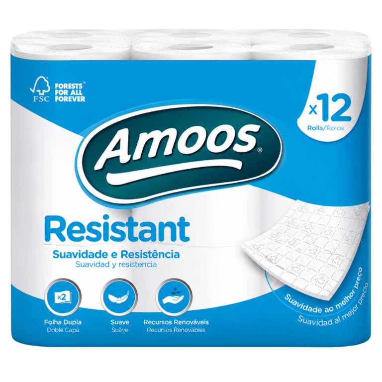 AMOOS PAPIER TOILETTE RÉSISTANT 2C 12U