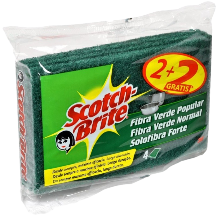 SCOTCH BRITE ESFREGÃO FIBRA VERDE 2+2 UN