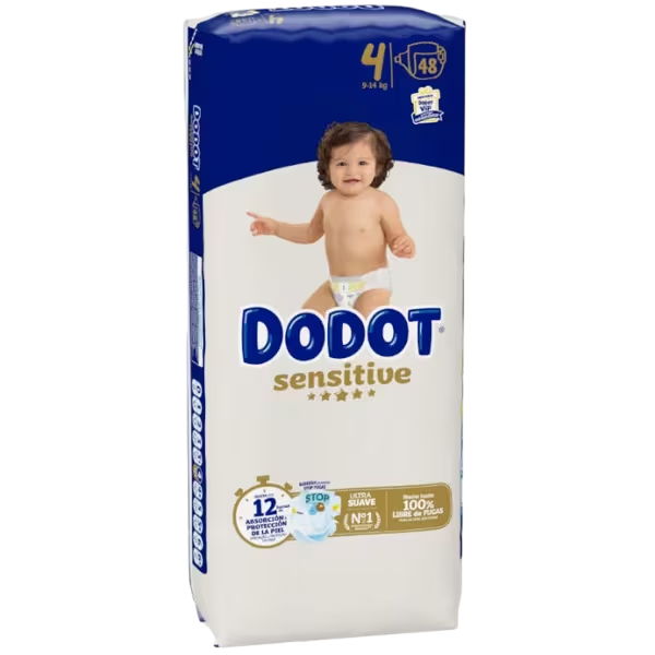 DODOT FRALDAS SENSITIVE T4 (9-14 KG) 48UN