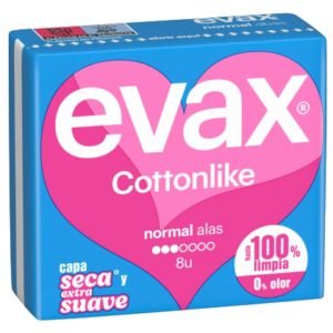 EVAX COMPRESSAS NORMAL DE ALGODÃO COM ALAS 8UN