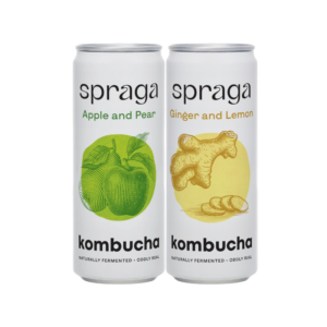 SPRAGA KOMBUCHA GENGIBRE E LIMÃO / MAÇÃ E PERA 330ML