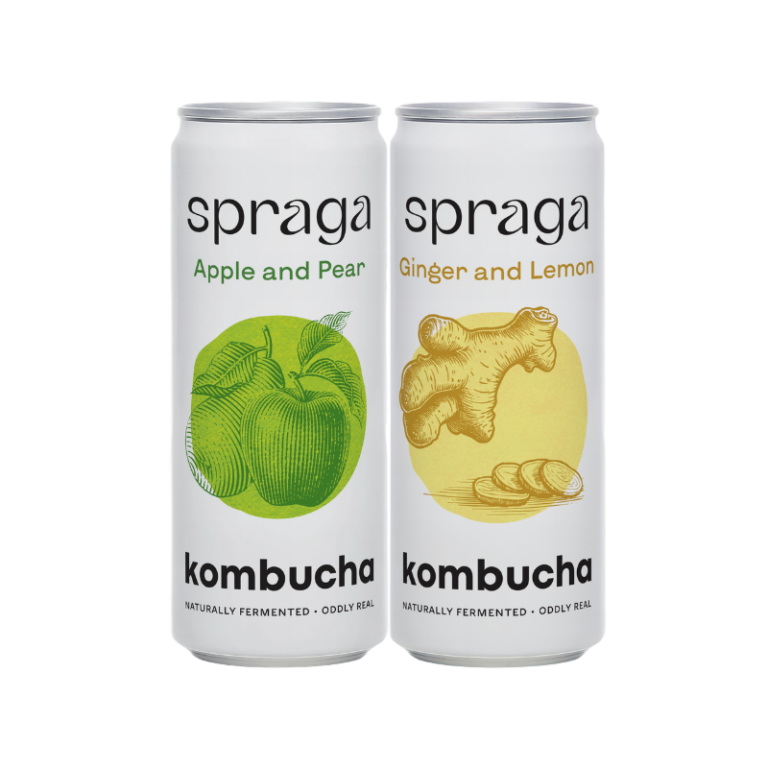 SPRAGA KOMBUCHA GENGIBRE E LIMÃO / MAÇÃ E PERA 330ML