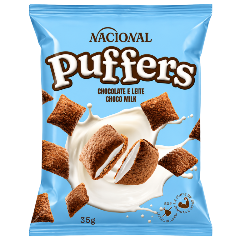 NACIONAL CEREAIS PUFFERS CHOCOLATE E LEITE 140G