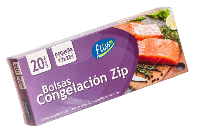 FLISS BOLSA CONGELACIÓN CIERRE ZIP 17X25CM 20UDS