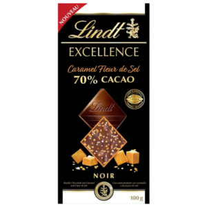 LINDT EXCELLENCE 70% CACAO CARAMEL & SEL 100G