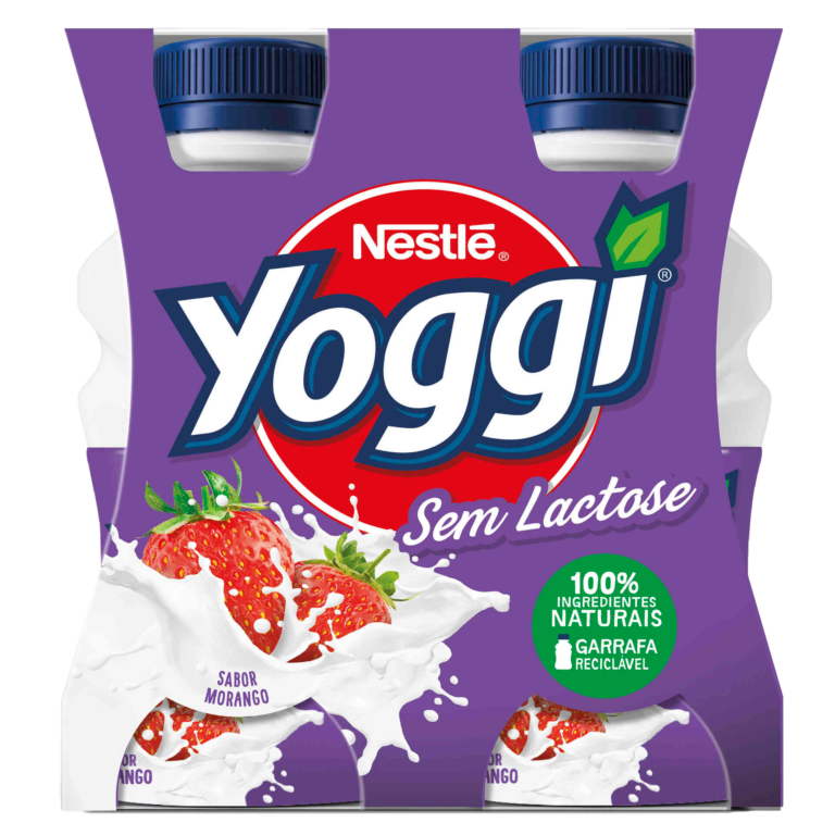 LONGA VIDA YOGGI IOGURTE LÍQUIDO SEM LACTOSE MORANGO‑BANANA 4X160G