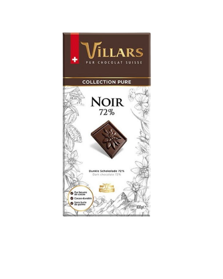 VILLARS CHOCOLAT NOIR PUR 72% 100G