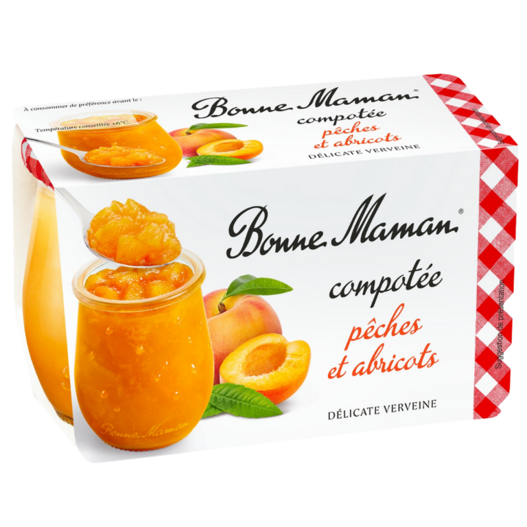 BONNE MAMAN COMPOTÉE PÊCHE ABRICOT 2X130G