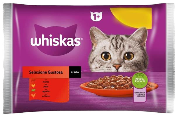 WHISKAS SELECCI�N DE CARNE PARA ADULTOS 4X85G