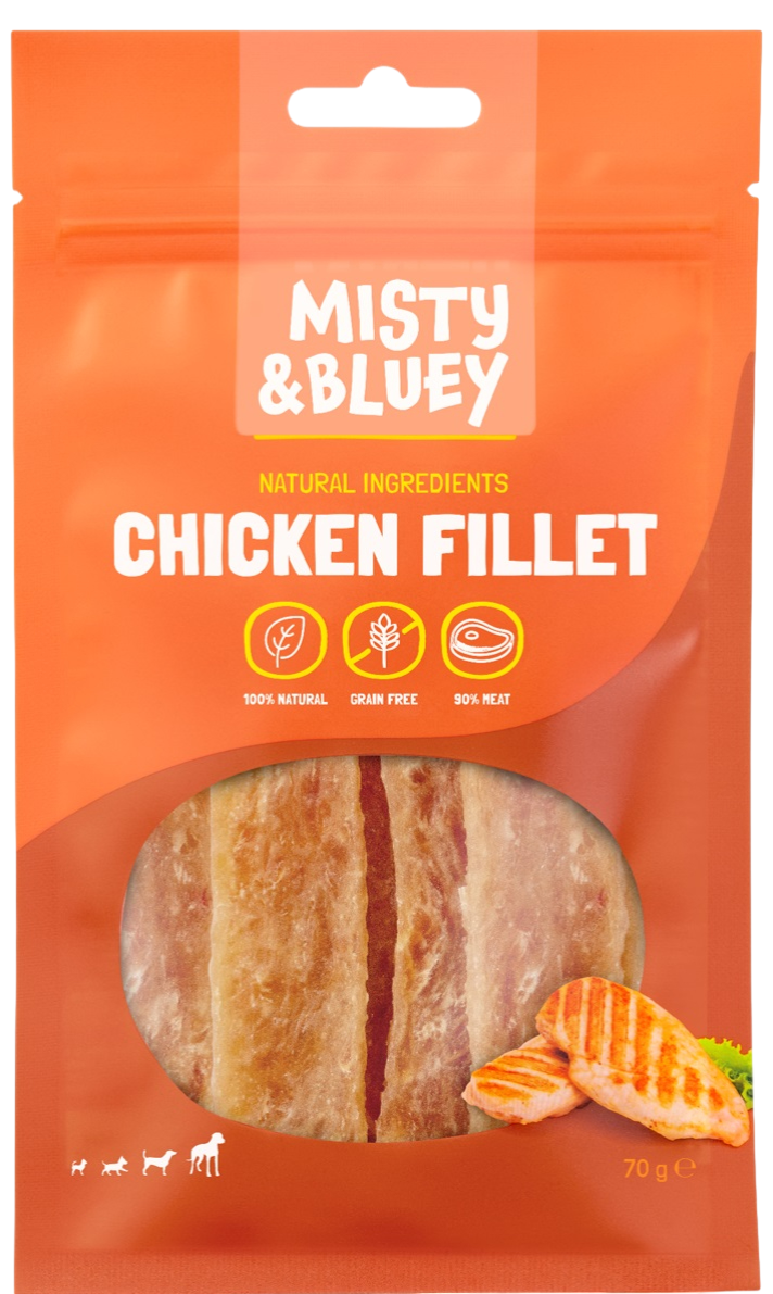 MISTY & BLUEY SNACK FILETES POLLO 300G
