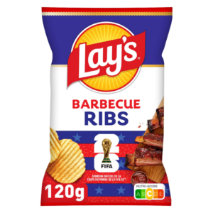 LAYS CHIPS ONDULÉES BBQ RIBS 120G