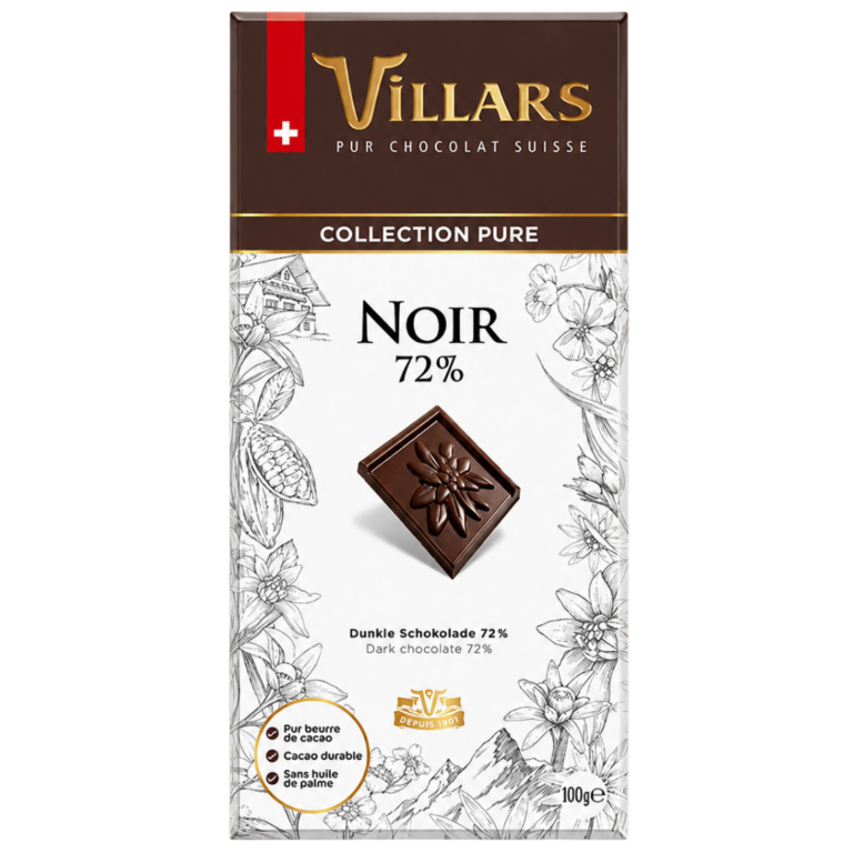 VILLARS CHOCOLAT NOIR PUR 72% 100G