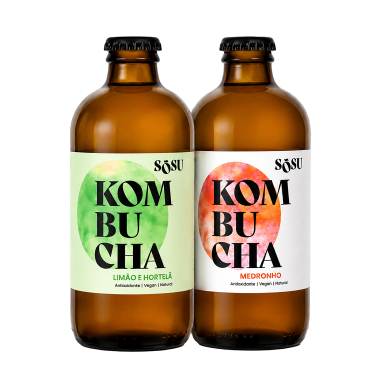 SOSU KOMBUCHA MEDRONHO / LIMÃO E HORTELÃ 330ML