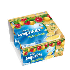 LONGA VIDA PURÉ DE FRUTA MAÇÃ E PÊRA 4X100G