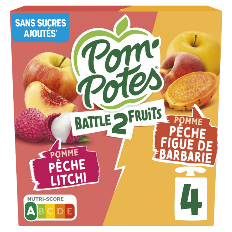 MATERNE POMPOTES BATTLE 2 FRUITS 4X90G