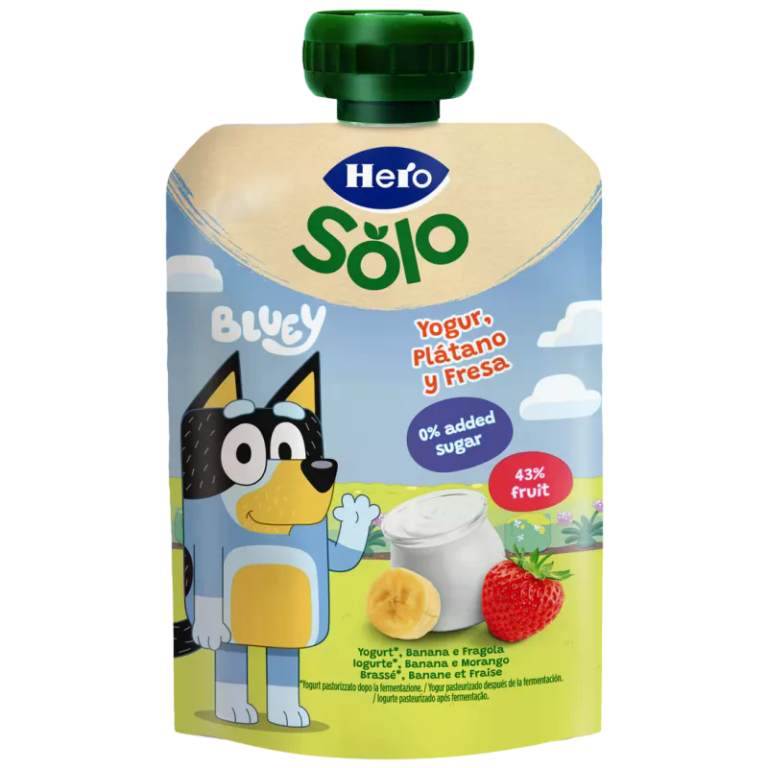 HERO SAQUETA BANANA E MORANGO BLUEY 100G
